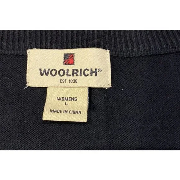 Woolrich Women’s Black Long Sleeve Blouse Size Large - Picture 6 of 6